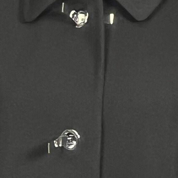 London Fog Women's Black Trench Coat Rain Coat Topper Size Medium - Picture 7 of 13